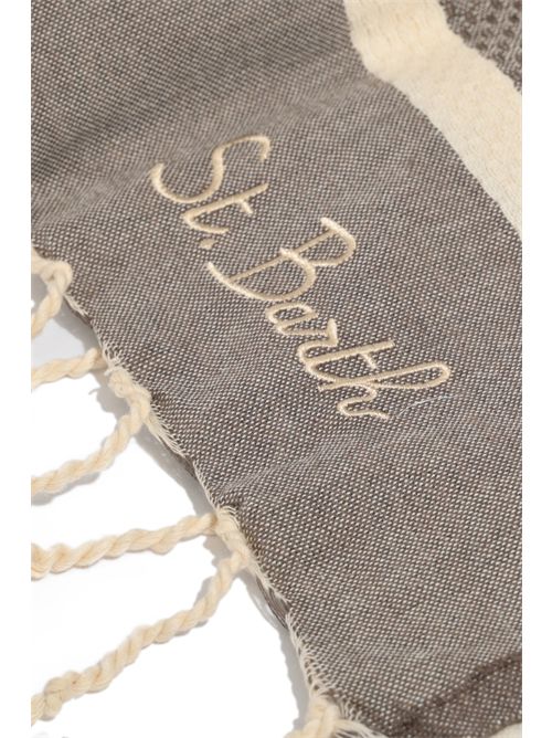 Telo mare in cotone Fouta con stampa a righe beige Mc2 Saint Barth | FOUT01207688L